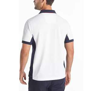 Polo pour homme en gros, couleur blanc classique, design personnalisé, qualité promotionnelle, coton respirant, grandes tailles - Product Image 2