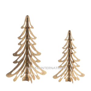Set of 2 <b>Tree</b> Shape Design Led <b>Lighting</b> Metal <b>Tree</b> Top Christmas Iron Metal Brown Decor Christmas <b>Tree</b> - Product Image 1