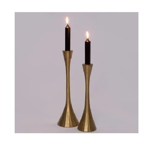 Contemporary <b>brass</b> candle <b>holder</b> developed for decorative home accents offering dependable quality and refined appeal - Product Image 2