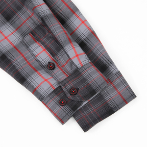 Camisa de Franela para Hombre 100% Algodón, Manga Larga, Cuello Mao, Diseño a Cuadros, Anti-Pilling, Tejido de Franela - Product Image 4