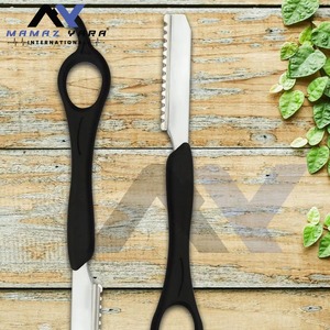 Rasoir de coiffure professionnel de qualité supérieure, style plume, lame unique en acier inoxydable, manche noir, personnalisable - Product Image 6