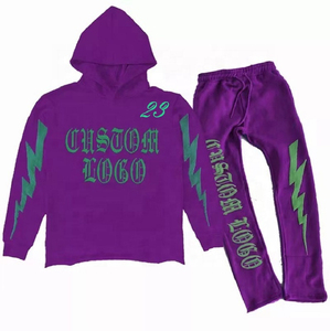 Unisex Two-Piece Custom Raw Hem Cut Edge Sweatpants <b>Set</b> 3D for Embroidered Winter Fleece <b>Jogger</b> Hooded <b>Plus</b> <b>Size</b> Solid - Product Image 5