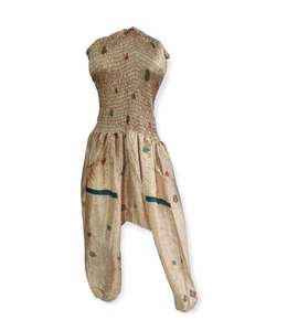 Pantalones informales con estampado de elefante para mujer, artesanías Rawat, cintura elástica de verano, fabricante indio de moda, técnicas teñidas de hilo - Product Image 1