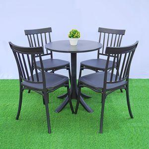 TM15 <b>Dining</b> <b>Set</b> with MN01 Round Table | Versatile Outdoor <b>Bistro</b> Furniture Combo for Luxury Hotel Resort Cafe Patio Balcony - Product Image 4