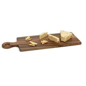 Planche à découper en bois d'acacia mince, longue, durable, surface sûre pour les couteaux, avec poignée confortable, parfaite pour une préparation et un service rapides - Product Image 2