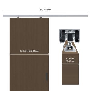 Kit Ferramenta per Porta Scorrevole a Scomparsa di Grado Commerciale, 1,75 m, Resistente, con Binario in Nylon - Product Image 3