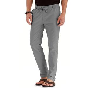 Pantalon homme élégant, coupe slim, tissu doux et confortable, usage quotidien, taille élastique et poches latérales, en vente. - Product Image 3