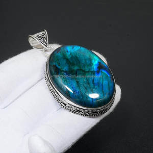 Colgante de Plata de Ley 925, colgante de piedras preciosas de labradorita, colgante hecho a mano, joyería de labradorita, regalo para ella - Product Image 4