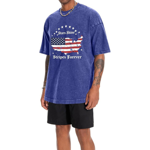 T-shirt vintage 100% coton, impression logo personnalisée, grammage lourd, style streetwear, effet délavé, coupe ample pour homme - Product Image 2