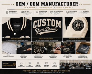 OEM Custom Heavyweight Varsity <b>Jacket</b> Melton Wool <b>Leather</b> Sleeve Letterman Baseball <b>Jacket</b> Private Label Manufacturer - Product Image 6