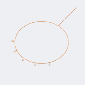 0.95 CTW Pear Prong-Set Dangler Diamond Station <b>Necklace</b> - Product Image 6