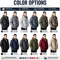 Blouson matelassé personnalisé pour homme, hiver, camouflage, à capuche, avec fourrure, imperméable, coupe-vent, logo personnalisé, vêtement d'extérieur