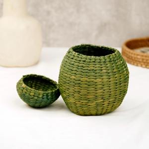 Handwoven Pear <b>Basket</b> <b>with</b> <b>Lid</b> Handmade Storage <b>Basket</b> Wholesale eco-friendly Made in Vietnam - Product Image 3