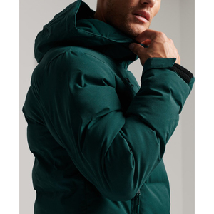 Trendy Men Coated <b>Canvas</b> Puffer Jacket with Stand Collar and Front Logo Breathable Eco-Friendly Winter Casual Jacket - Product Image 6