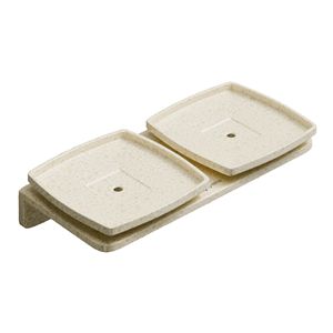 Support mural métallique double pour porte-savon carré grand format, double porte-savon en verre pour design de salle de bain contemporain, accessoires de salle de bain - Product Image 1