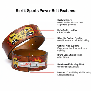 เข็มขัดยกน้ำหนักหนังแท้ Rexfit Sports สำหรับผู้ชาย รุ่น Heavy Duty ช่วยพยุงหลังสำหรับการเพาะกาย - Product Image 4