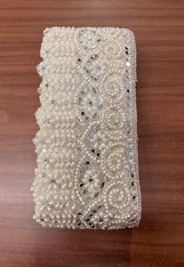 Fashion Wholesale Scalloped Lace Trim Pearl Bead Hand Look Mirror Work Indian Ethnic <b>Kaftan</b> Saree Embroidered Border Finish - Product Image 2