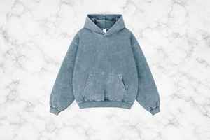 Sudadera con Capucha Personalizada OEM, Lavada al Ácido, Estilo Vintage, Desgastada, 500gsm, con Cierre, para Hombre - Product Image 2