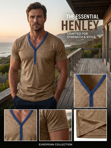 Summer Men's Short Sleeve V-Neck Open Chest T-Shirt Men's Button Base Shirt Men's T-Shirt Party Beach Vacation Summer 200g - Product Image 2