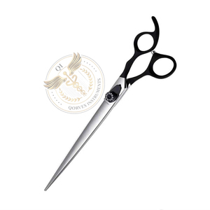 Professional Luxury Portable Stainless Steel Pet Grooming <b>Scissors</b> Right-<b>Handed</b> Lightweight Medium Handle Straight Blade Shears - Product Image 1