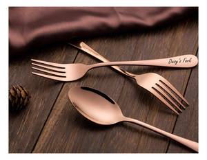 Cubertería Personalizada FORK en Oro Rosa, Regalo para Ella, Mamá, Cocina, Dama de Honor, Despedida de Soltera - Product Image 4