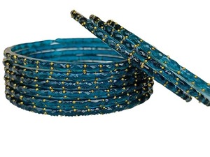 Ensemble de bracelets en verre décoratifs en forme de goutte de pluie, finition brillante, bijoux élégants pour mariages et festivals, en promotion - Product Image 5