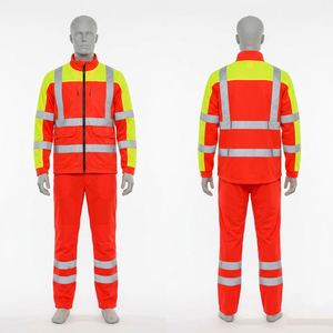 Overol de Seguridad Impermeable de Sarga de Polialgodón de 240 GSM con Certificación CE, Azul Marino, con Paneles de Cinta Reflectante, Logotipo Personalizado, Ropa de Trabajo - Product Image 4