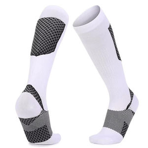 <b>Knee</b> High <b>Compression</b> Socks Black Geometric Pattern Knitted Sports Socks Long Length Football Training Ribbed Soccer Socks - Product Image 6