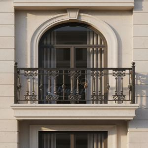 Balaji Metals BM-063 Industrial Modern Frameless Balcony Grill Handrail Rust Resistant 5 Year Warranty Cast Iron Aluminum UV - Product Image 1