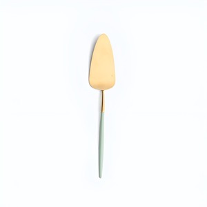 Nouveauté : Couteau et Spatule à Gâteau de Mariage de Luxe, Plaqué Or Européen, avec Manche Personnalisable, Fabrication Indienne - Product Image 1
