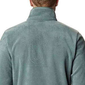 Veste polaire à col montant entièrement zippée, chaude pour l'hiver, couleur unie, respirante, séchage rapide, couleur personnalisée, logo sur le devant - Product Image 6