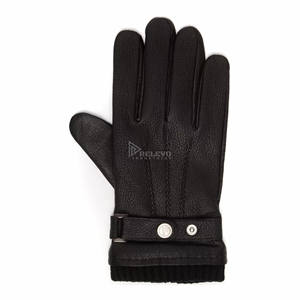 Guantes de Cuero Premium para Hombre, Guantes de Invierno Cálidos con Forro Térmico de Felpa, Guantes de Motociclista de Piel de Oveja Genuina, Suaves, Venta al Por Mayor - Product Image 6