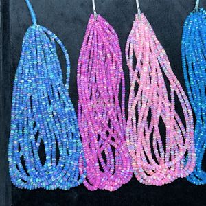 Perles facettées rondes en opale éthiopienne rose AAA, 4-5 mm, brin de 16 pouces, opale de feu Welo naturelle pour la fabrication de bijoux, vente en gros - Product Image 4