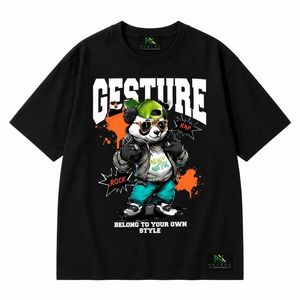Custom Mens <b>Cartoon</b> Panda Print Oversized T <b>Shirt</b> Summer Casual Hip Hop Streetwear Tee Breathable Cotton Graphic Clothing - Product Image 6