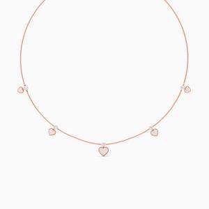 Cadena con colgante de corazón en tono rubor con diamantes de 0.57 quilates y piedras de 0.20 quilates en oro amarillo, blanco y rosa de 9 quilates. - Product Image 1