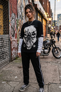 Camiseta Premium para Hombre con Gráfico de Ghost Face, Camiseta de Algodón Personalizada, Estilo Urbano, Oversize, con Diseño de Manga de Telaraña - Product Image 5