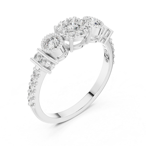 Anillo de Aniversario de Oro Blanco de 14K con Diamante Cultivado en Laboratorio, Regalo para Mujer |   Diamante Cultivado Nuevo - Product Image 5