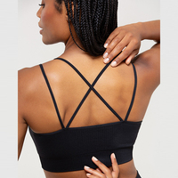 Sujetador Deportivo Sexy de Verano para Mujer, Sin Varillas, Transpirable, con Decoración de Encaje, Tirantes Ajustables, Forma de Copa Triangular, Almohadillas Extraíbles, Personalizado