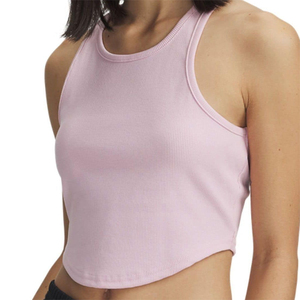 Best Selling Women's <b>Crop</b> Ribbed Tank <b>Tops</b> Light Pink Color Curved Hem Running Jogging Tank <b>Tops</b> Summer Wear Ladies Tank <b>Tops</b> - Product Image 6