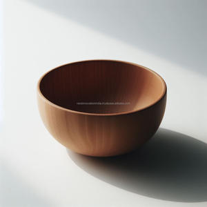 Ensaladera de madera de acacia rústica al por mayor bandeja de fruta decorativa desechable para el almuerzo o fiesta cuenco de madera de calidad para Decoración - Product Image 4