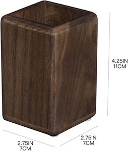Premium Walnut Wood Bathroom Accessories Set Eco Friendly Wooden <b>Toothbrush</b> <b>Holder</b> Soap Dispenser Bottle Storage Organizer - Product Image 5
