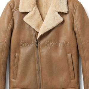 Super Quality Top Rated Men's <b>Shearling</b> Leather Winter <b>Jacket</b> Plus Size Biker Faux Fur <b>Bomber</b> <b>Jacket</b> Wholesale OEM Custom - Product Image 3