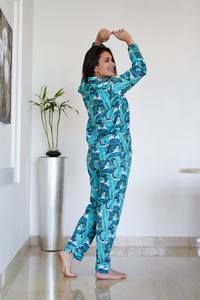 Pijama de algodón para mujer, camisón de verano para la playa, camisón de algodón suave estampado, camisón con botones, camiseta de pijama estampada, pijama largo - Product Image 5