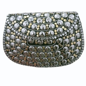 2026 Sculptural Metal Mosaic Beading <b>Clutch</b> Luxury Elongated Evening Beach Bag Chain Strap Handmade Eco-friendly Durable Premium - Product Image 4