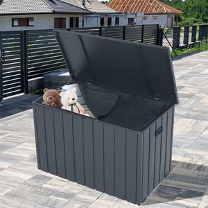 120-Gallon Metal Deck <b>Box</b> with Oxford Fabric <b>Storage</b> Bag <b>Lockable</b> Waterproof Outdoor Patio <b>Storage</b> Built for Convenience - Product Image 2