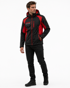 Veste à capuche softshell personnalisée pour la course moto, logo personnalisé, respirante, % polyester, vêtements de sport en gros - Product Image 3