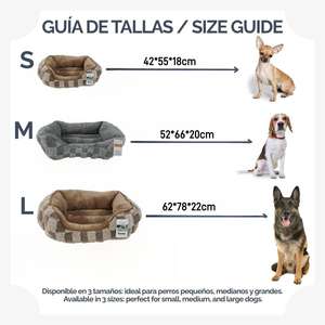 Coussin pour chien chaud avec motif à carreaux gris et marron, disponible en 3 tailles - Product Image 6