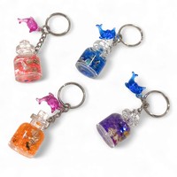 Mini porte-clés liquide bouteille acrylique avec impression UV Dolphin Accent Souvenir durable pour les événements promotionnels