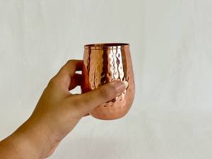 Pure <b>Copper</b> HandCrafted <b>Copper</b> Tumbler : Vintage Hammered Design <b>Copper</b> Tumbler in 8-10 oz by World Craft Impex - Product Image 3