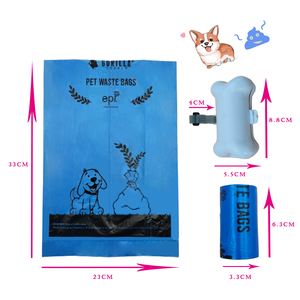 Ensemble biodégradable bleu de 50 rouleaux de sacs à crottes de chien personnalisés écologiques et portables en plastique pour l'élimination des déchets d'animaux domestiques - Product Image 3